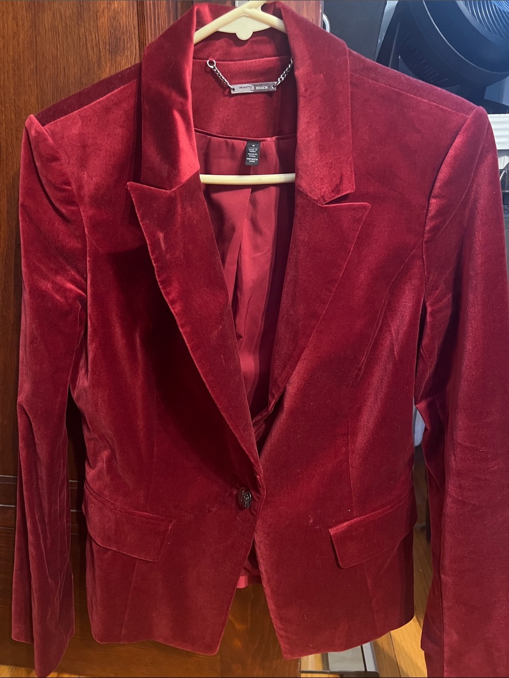 White House Black Market Red Velvet Blazer